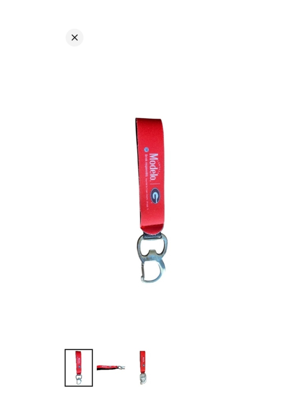 Modelo Red Bottle Opener Keychain Wrist Strap